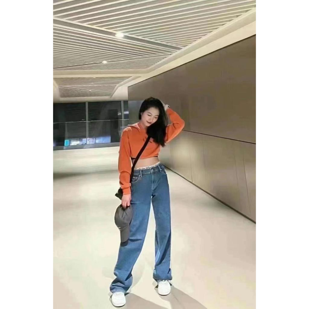 Aurora 購物分享💕 Calvin Klein JENNIE同款90系列新款牛仔褲 CK經典腰邊logo 水洗牛仔褲-細節圖9