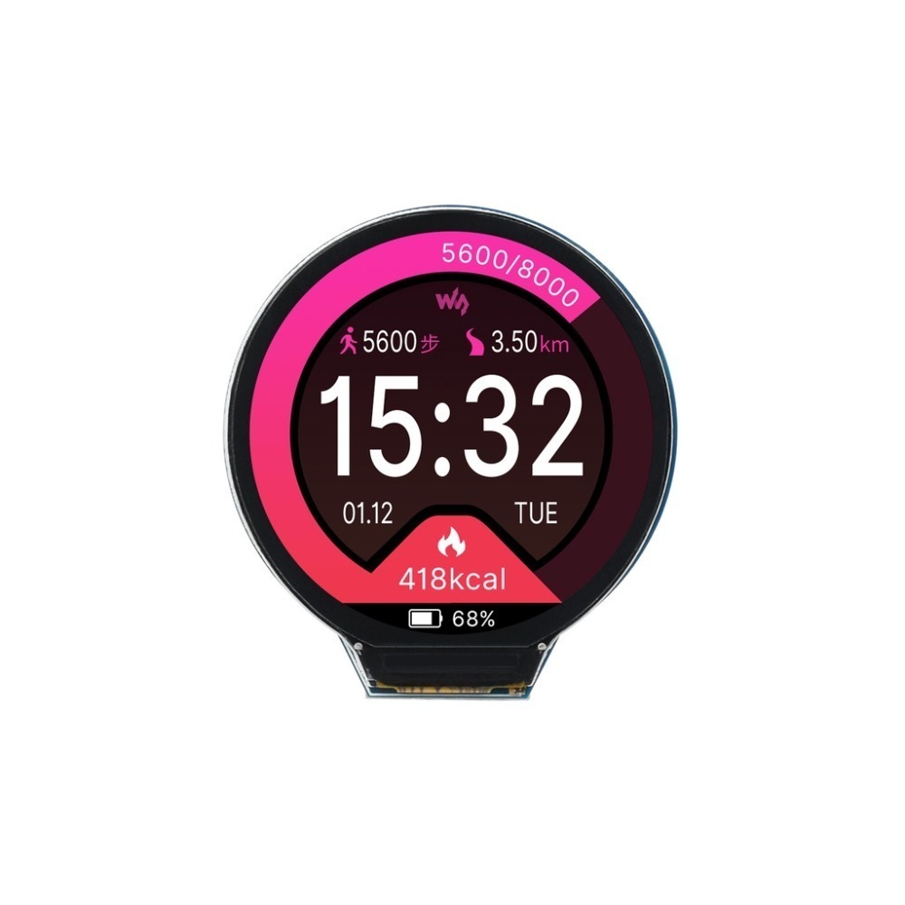 [物聯汪汪] 附發票~ RPi PICO RP2040帶圓形1.28＂ LCD螢幕加速度與陀螺儀開發板可加充電電池-細節圖5