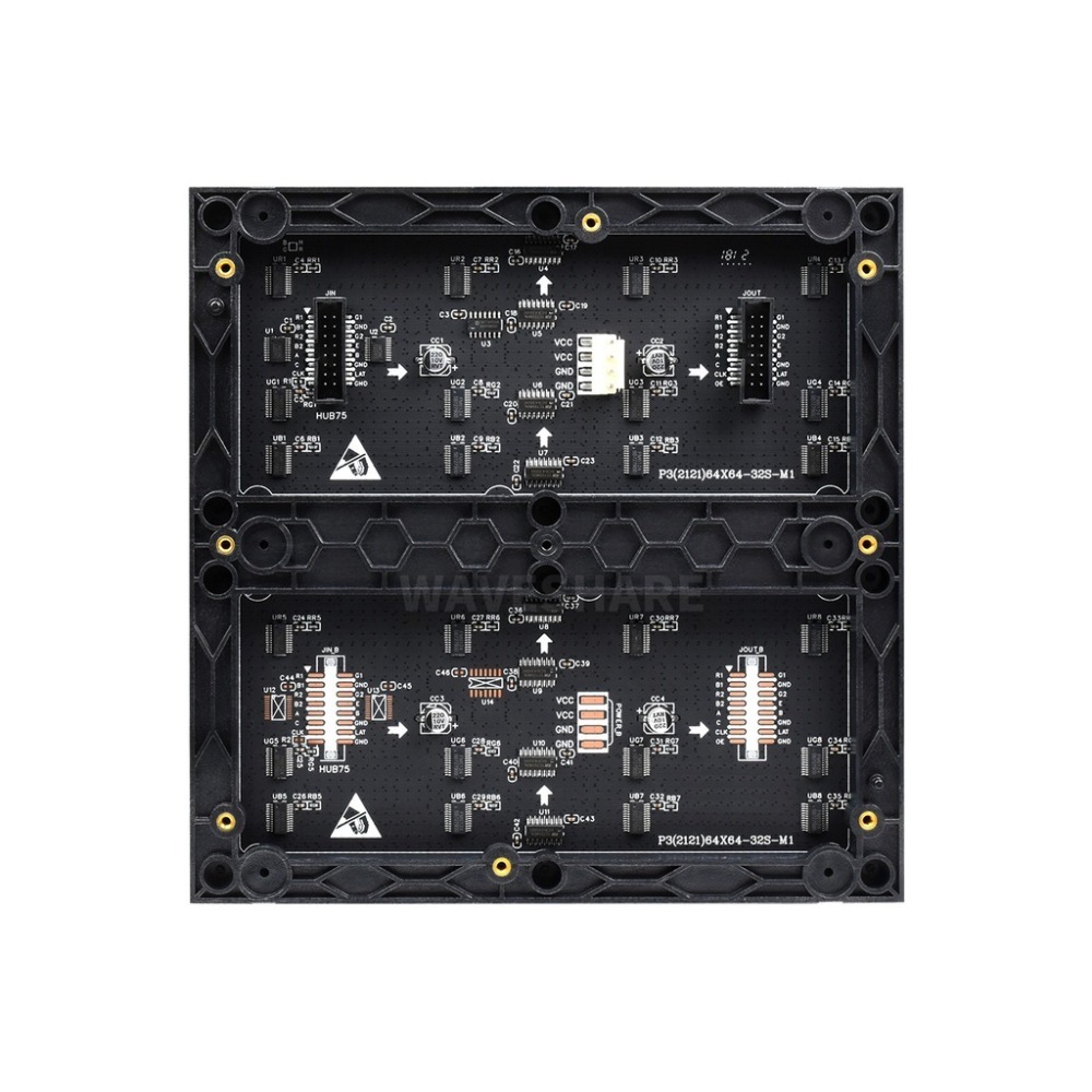 [物聯汪汪] 附發票~ 微雪 RGB全彩LED點陣3mm間距顯示屏64×64亮度可調/4mm間距顯示屏64×32-細節圖3