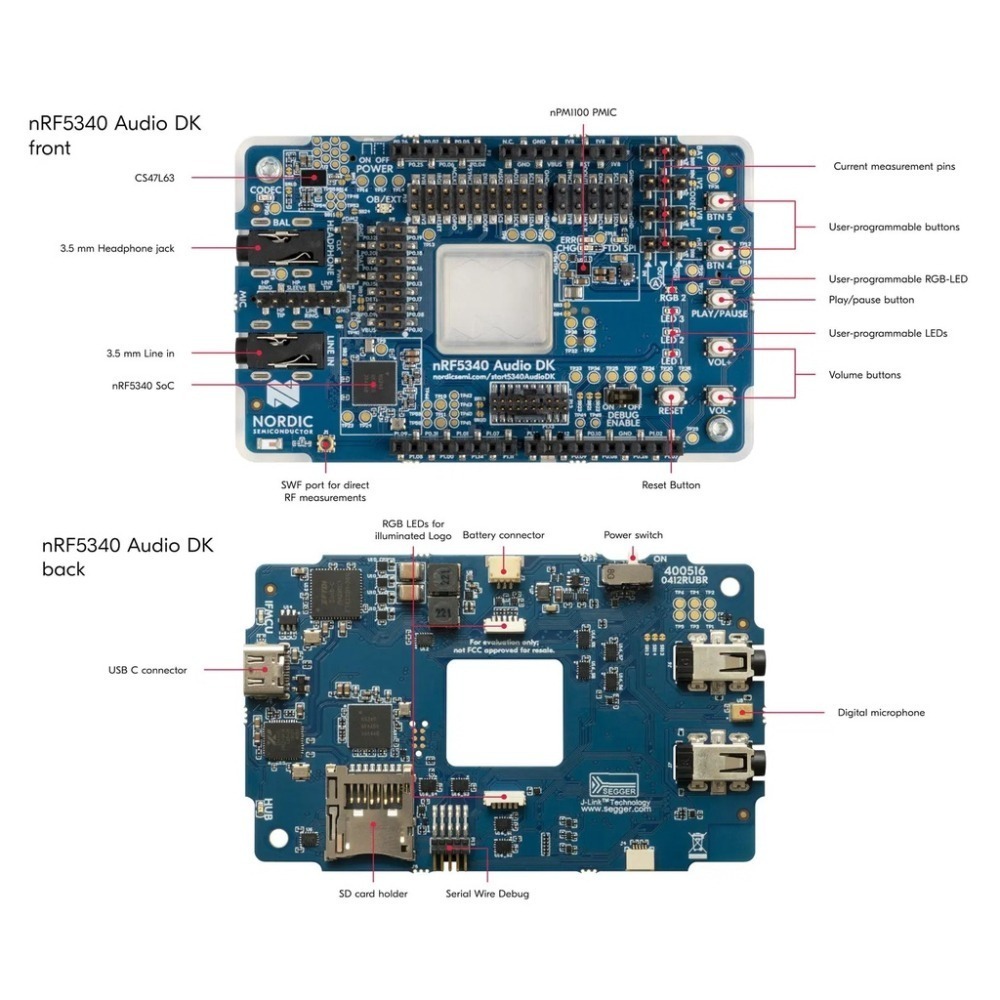 [物聯汪汪] 附發票~ Nordic nRF5340 BLE Audio DK 藍牙音響開發套件-細節圖2