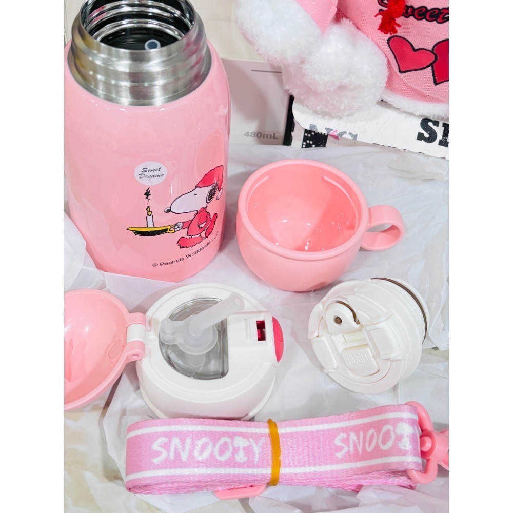 史努比316不鏽鋼內膽保溫杯 歐拉夫鬼狗25公分-細節圖4
