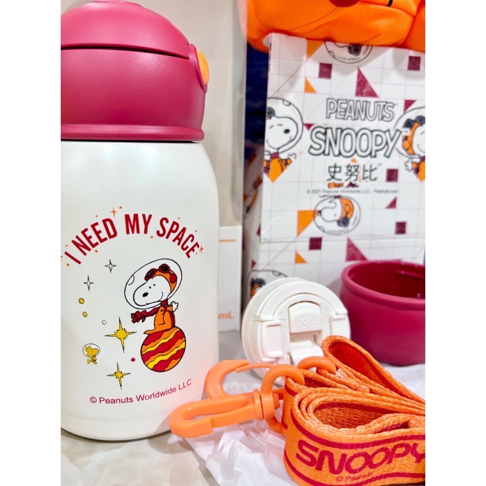 史努比316不鏽鋼內膽保溫杯 歐拉夫鬼狗25公分-細節圖5