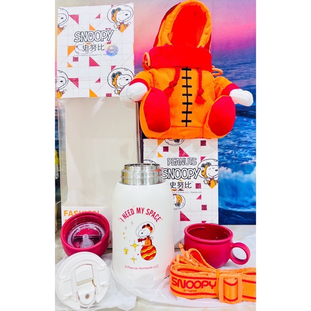 史努比316不鏽鋼內膽保溫杯 歐拉夫鬼狗25公分-規格圖5