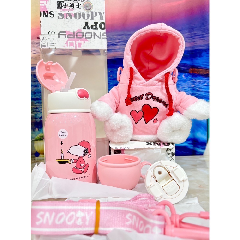 史努比316不鏽鋼內膽保溫杯 歐拉夫鬼狗25公分-規格圖5