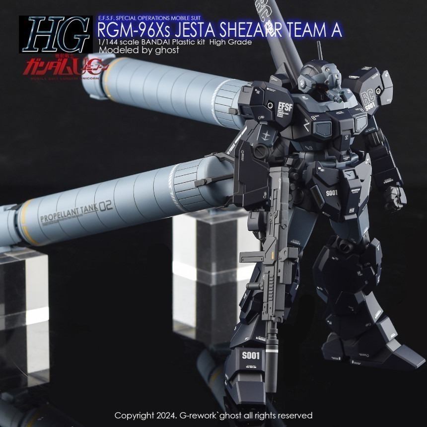 【Max模型小站】炎水貼 GHOST版 HG(112) RGM-96X 傑斯塔 A班裝備 高清 螢光水貼-細節圖4