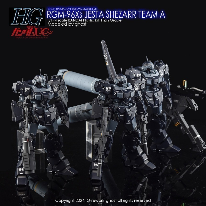 【Max模型小站】炎水貼 GHOST版 HG(112) RGM-96X 傑斯塔 A班裝備 高清 螢光水貼-細節圖7