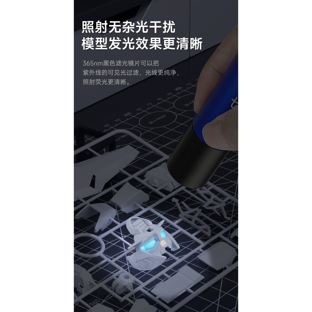 【Max模型小站】司特力 紫光燈 模型螢光滲線液 水貼 UV膠固化手電筒365nm MP-19-細節圖3
