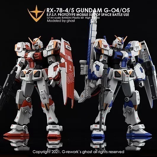 【Max模型小站】炎水貼 GHOST版 HGUC(48) RX-78-456 鋼彈(四五六號機) 螢光水貼-細節圖3