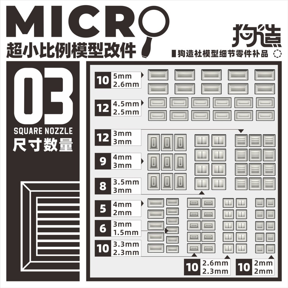 【Max模型小站】狗造社 MICRO-03 小比例模型細節改件通用 萬代食玩HG鋼彈壽屋-細節圖3