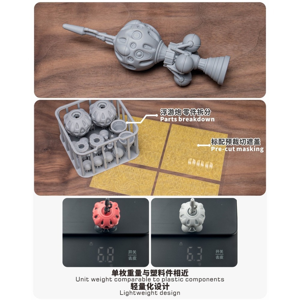 【Max模型小站】TAS沉迷者 HG红色鋼彈 G庫克斯 浮游炮 高精度3D打印 改件-細節圖3