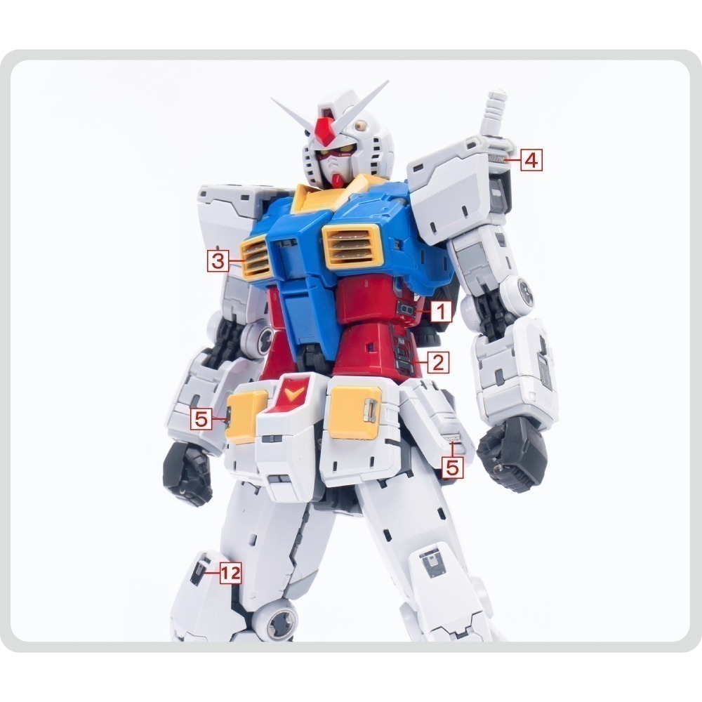 【Max模型小站】TAS沉迷者 RG元祖2.0 RGU RX-78-2 專用高精度蝕刻片模型機甲改造-細節圖3