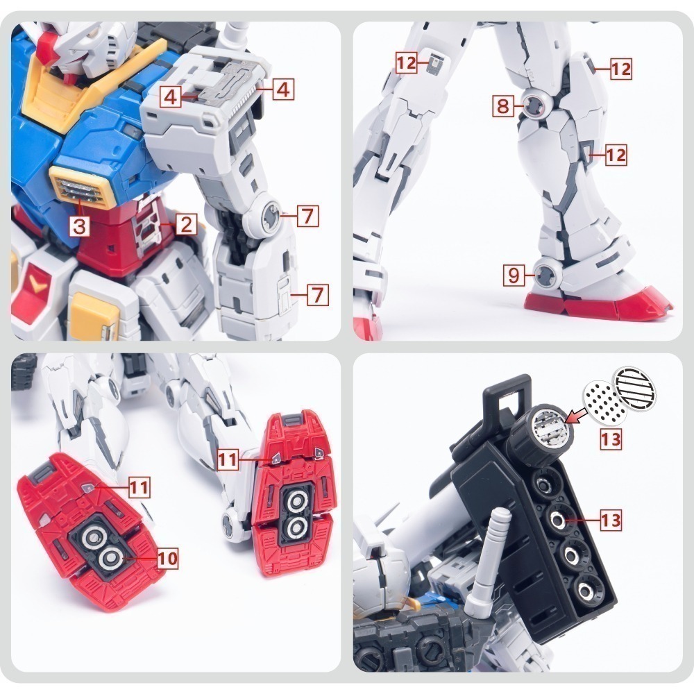 【Max模型小站】TAS沉迷者 RG元祖2.0 RGU RX-78-2 專用高精度蝕刻片模型機甲改造-細節圖5