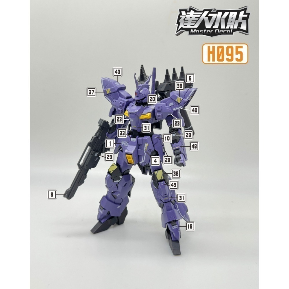 【Max模型小站】達人 HG(H094/H095) MOON鋼彈 / 巴爾基爾 螢光水貼-細節圖5