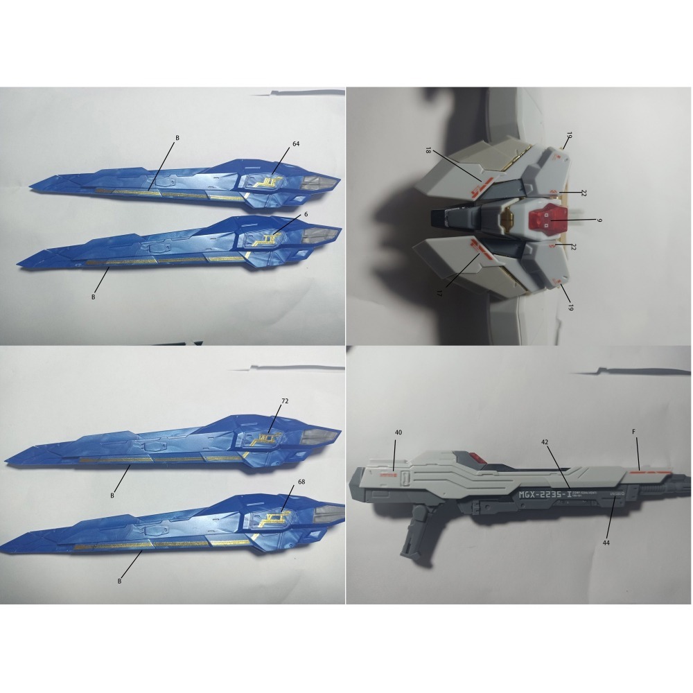 【Max模型小站】Amax工作室 MB樣式 魂藍限定 攻擊自由 配色 1/100 螢光 燙金 水貼-細節圖2