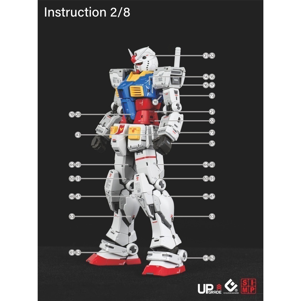 【Max模型小站】EVO MG(113) 1/100 胖虎元祖 RG放大版 元祖2.0 高清 螢光水貼-細節圖4