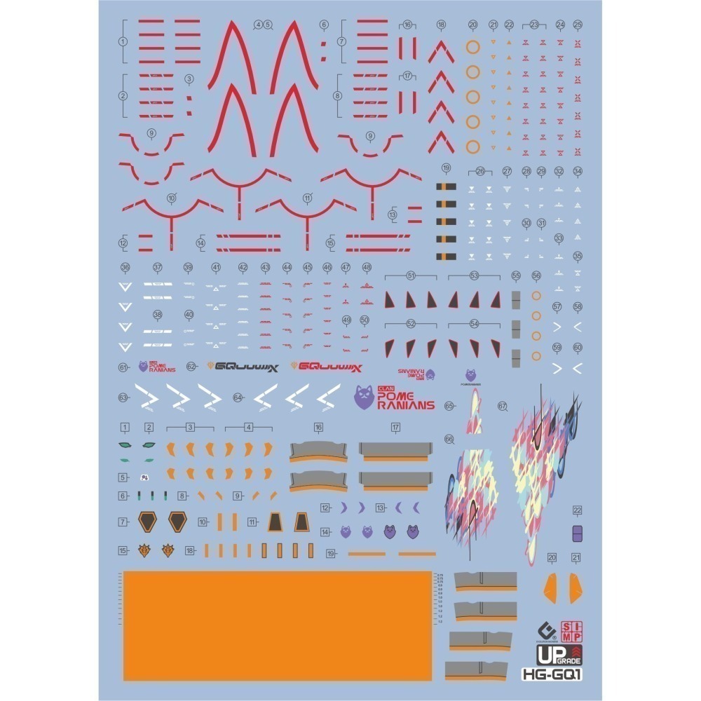 【Max模型小站】EVO HG(41) 1/144 GQuuuuuuX 鋼彈吉庫艾克斯模型 螢光水貼-細節圖2