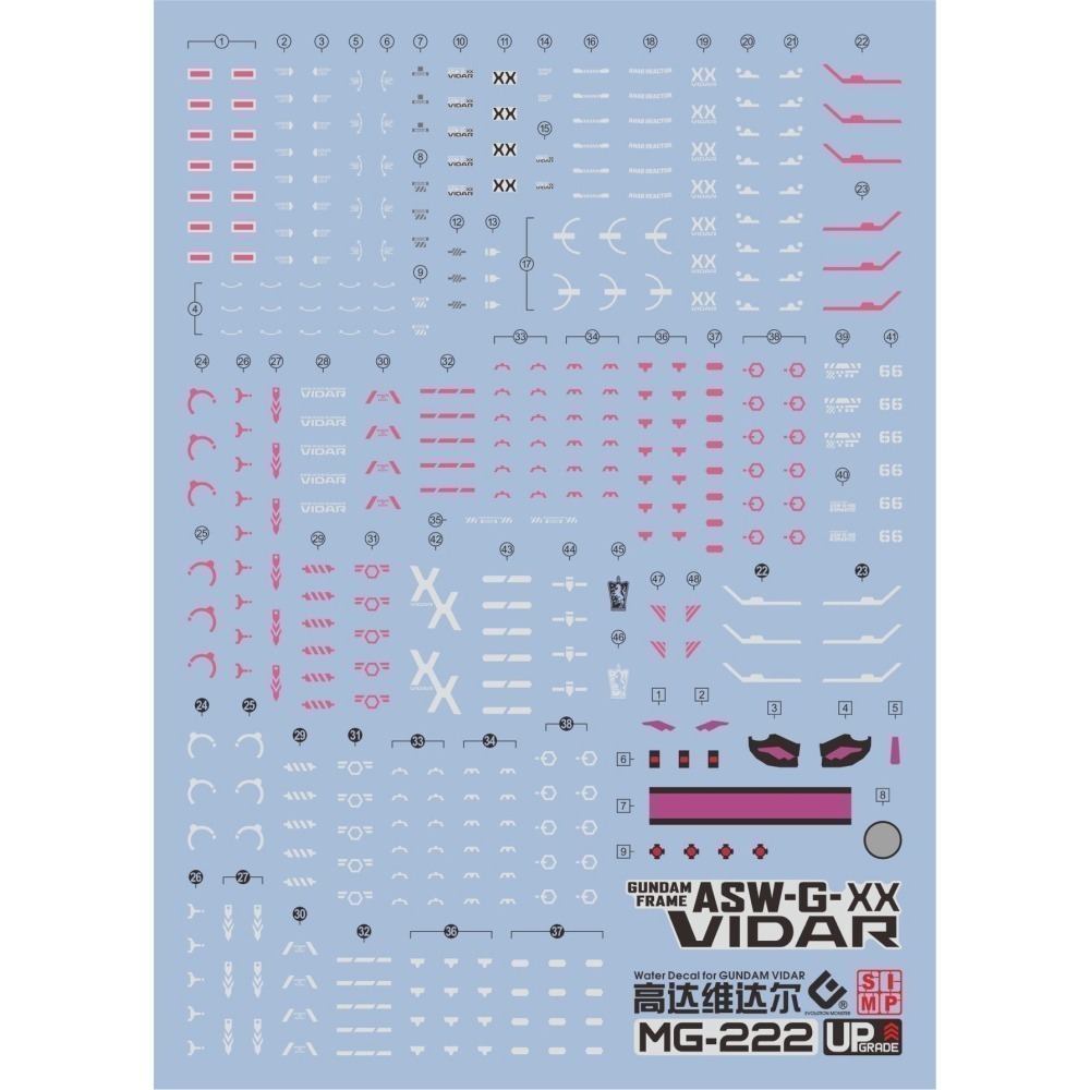 【Max模型小站】EVO MG(111) 殘命鋼彈 維達爾VIDAR 鐵血孤兒 高清 螢光水貼-細節圖2