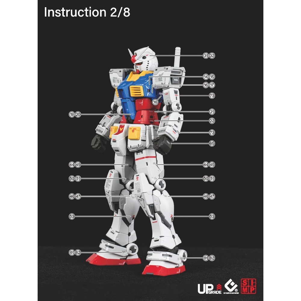 【Max模型小站】EVO RG(50)元祖2.0 原創版 RG RX-78-2 G3配色 模型 高清 螢光水貼-細節圖4