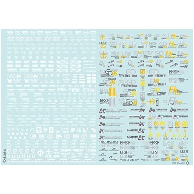 【Max模型小站】匠心社 HG 1/144 GP03D 大冰箱 標準配色 高精度 HG028 水貼－－－A5(5張)-細節圖6