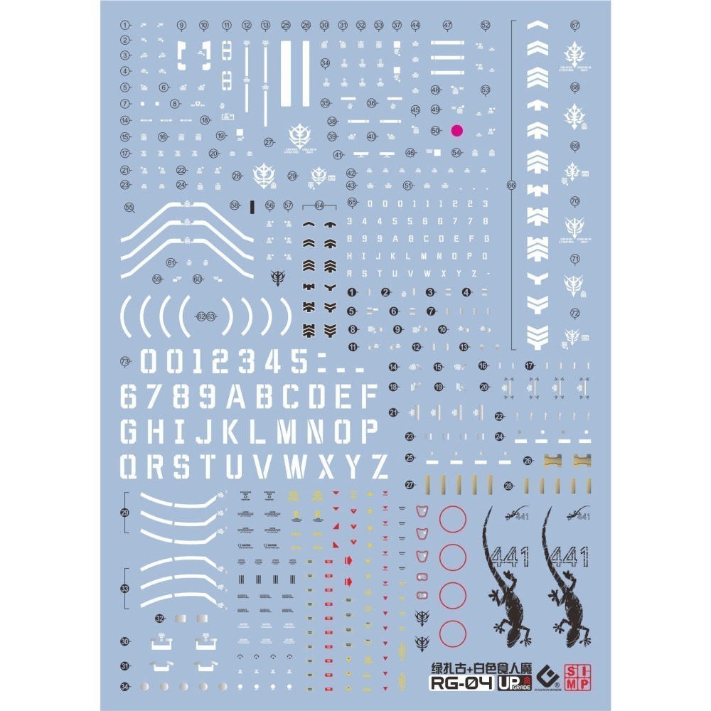 【Max模型小站】EVO RG(22) RG綠薩克 MS-06F 量產型 白色食人魔 Zaku II 螢光水貼-細節圖2