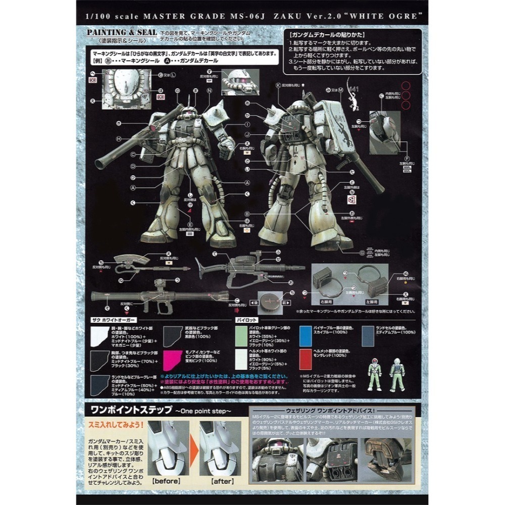 【Max模型小站】EVO RG(22) RG綠薩克 MS-06F 量產型 白色食人魔 Zaku II 螢光水貼-細節圖3