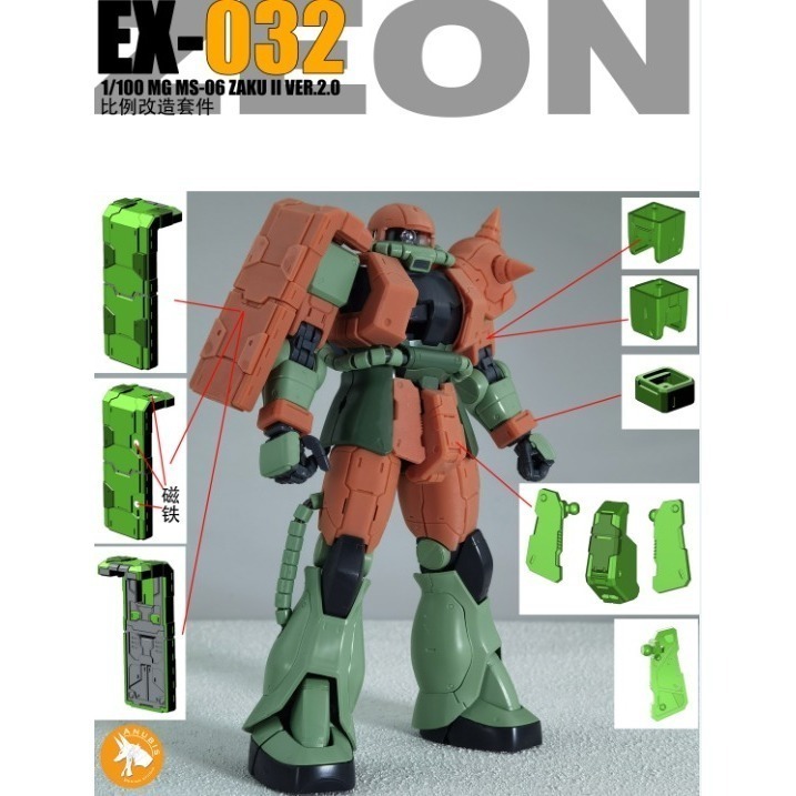 【Max模型小站】阿努比斯 EX032 MG 薩克 ZAKU 2.0 MS-06JSF 細節改件補件(不含本體)-細節圖2