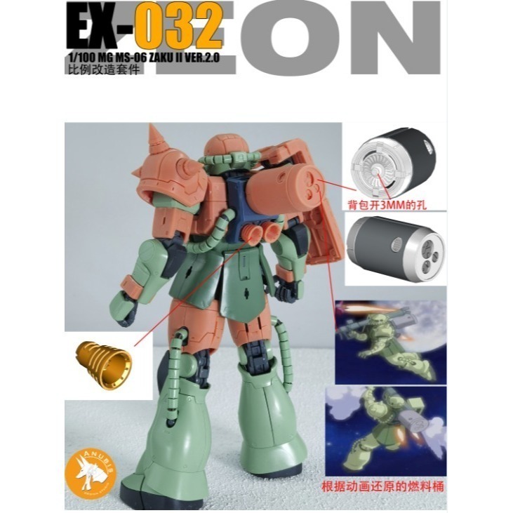 【Max模型小站】阿努比斯 EX032 MG 薩克 ZAKU 2.0 MS-06JSF 細節改件補件(不含本體)-細節圖3