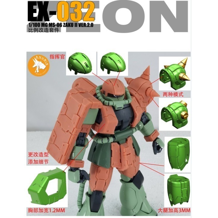 【Max模型小站】阿努比斯 EX032 MG 薩克 ZAKU 2.0 MS-06JSF 細節改件補件(不含本體)-細節圖4