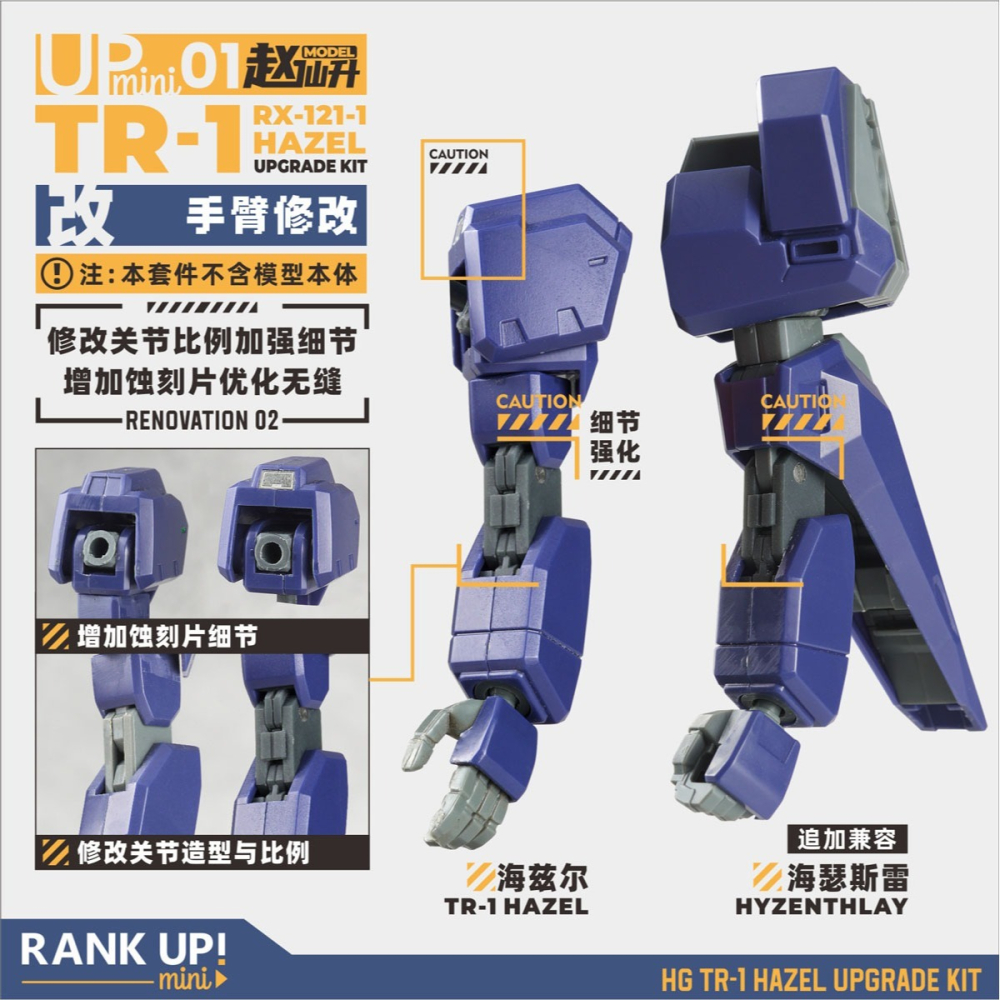 【Max模型小站】趙仙升 MINIUP01 HG海兹爾 R1 改件 AOZ鋼彈 迪坦斯鎮暴吉姆(不含本體)-細節圖6