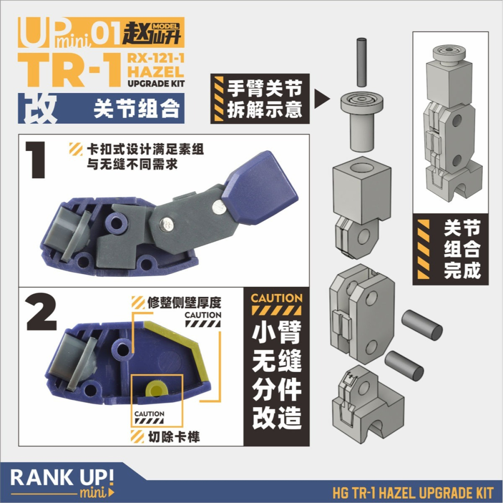 【Max模型小站】趙仙升 MINIUP01 HG海兹爾 R1 改件 AOZ鋼彈 迪坦斯鎮暴吉姆(不含本體)-細節圖7