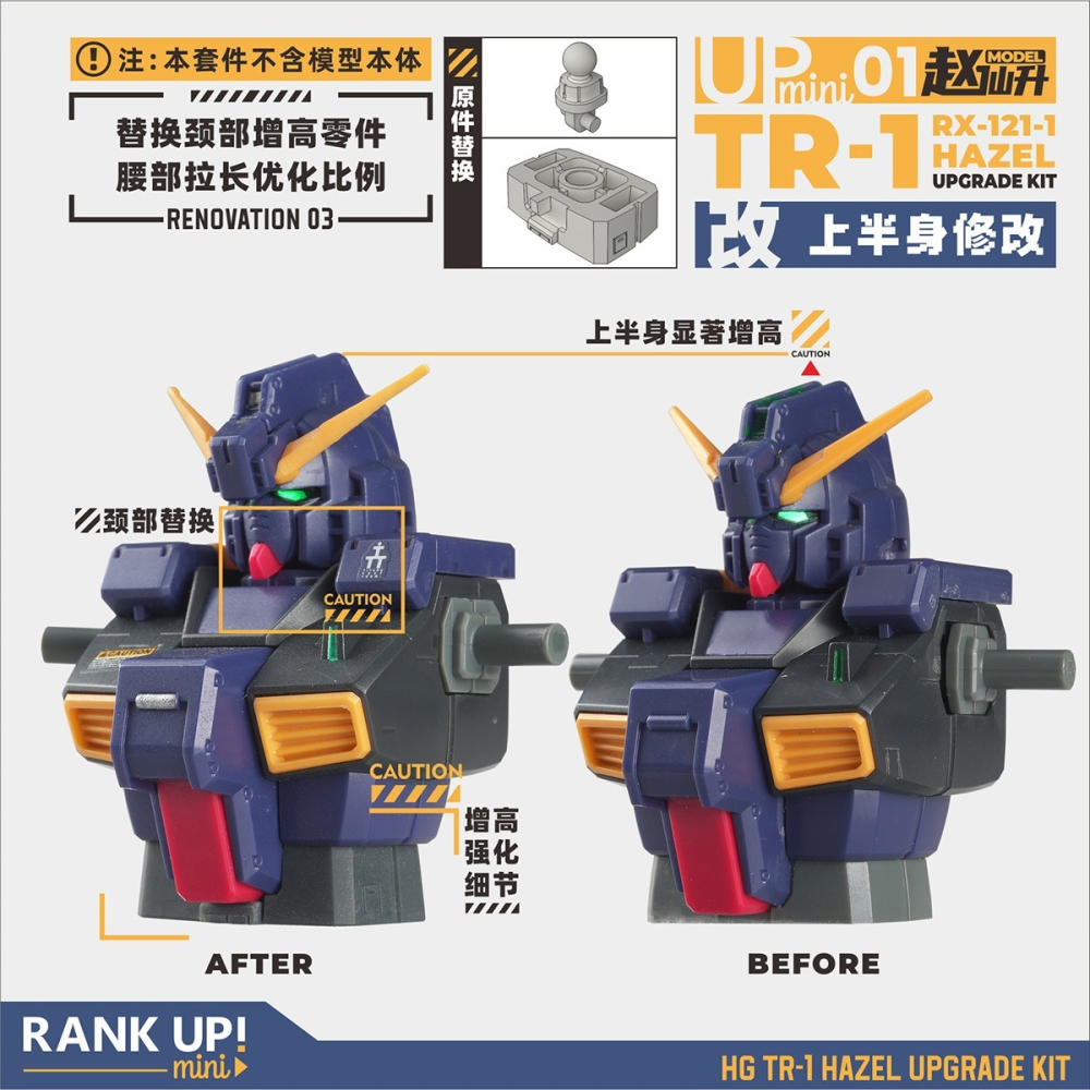 【Max模型小站】趙仙升 MINIUP01 HG海兹爾 R1 改件 AOZ鋼彈 迪坦斯鎮暴吉姆(不含本體)-細節圖8