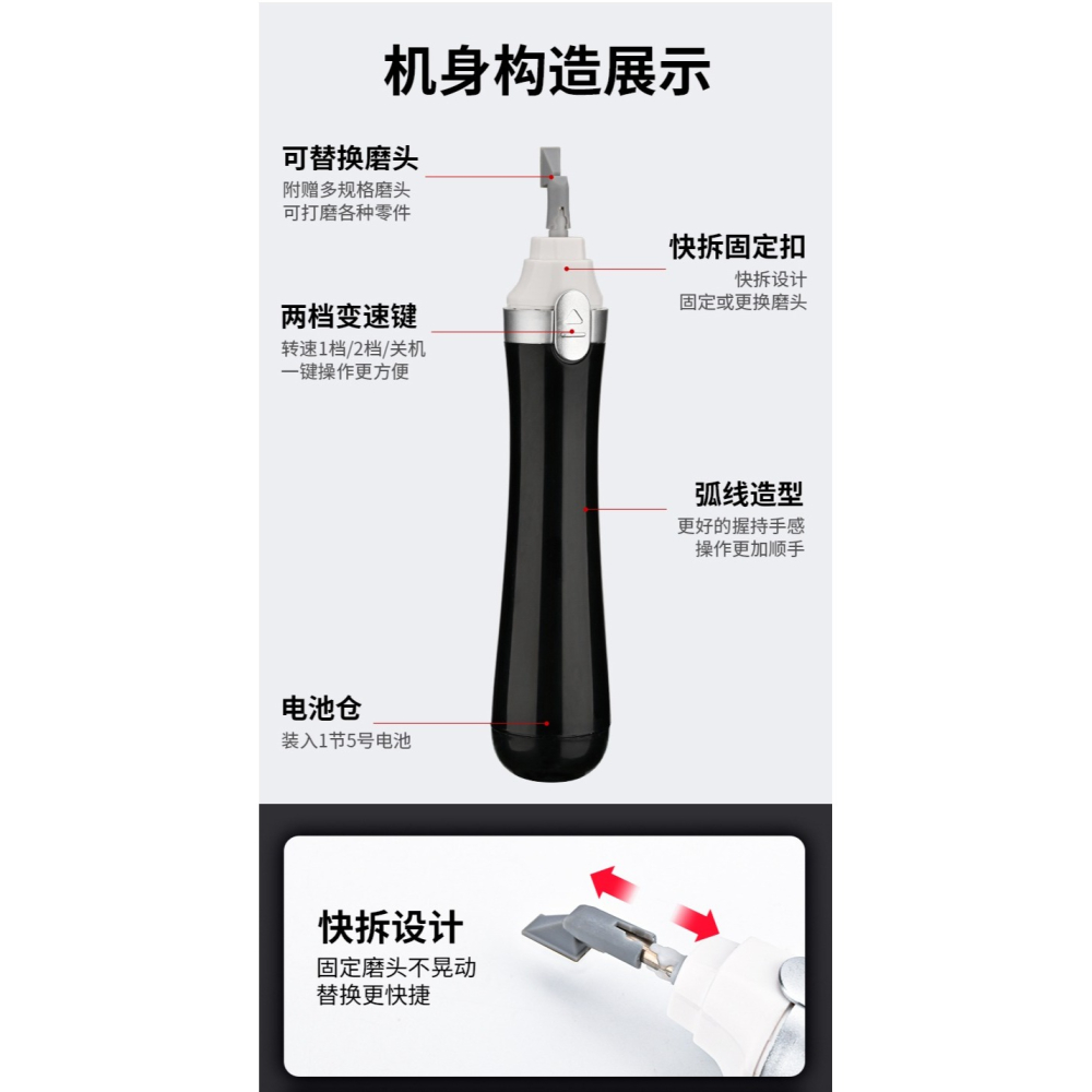 【Max模型小站】模式玩造 MS148 電動 往復式打磨機 兩檔頻率 快速水口打磨抛光-細節圖3