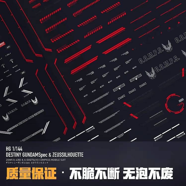 【Max模型小站】LNX HG 命運二型 宙斯魅影 HGCE 宙斯魅影命運二式 高精度水貼(四張入)-細節圖5