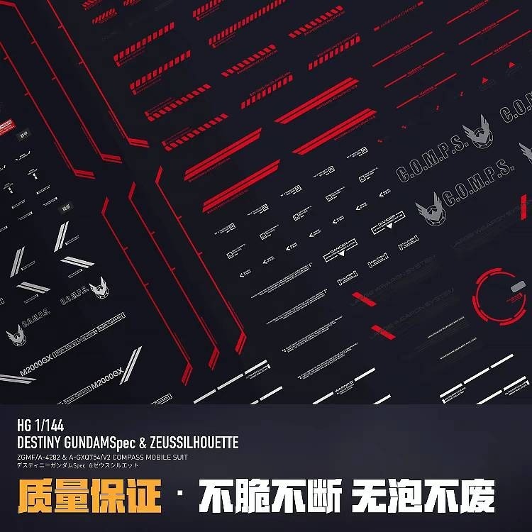 【Max模型小站】LNX HG 命運二型 宙斯魅影 HGCE 宙斯魅影命運二式 高精度水貼(四張入)-細節圖5