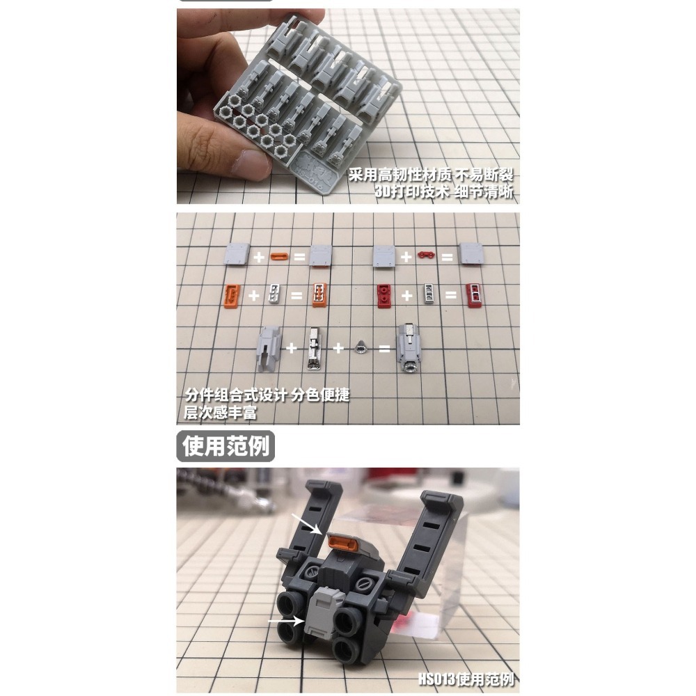 【Max模型小站】模式玩造 HS013/HS014/HS016鋼彈科幻模型細節改造 分件式噴口 推進器-細節圖4