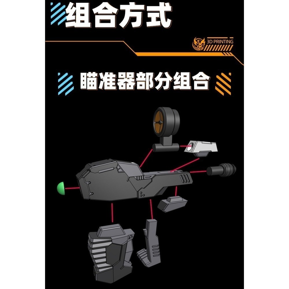 【Max模型小站】菲尼克斯 A-21 雙管光束槍 RG元祖2.0 鋼彈模型 1/144 通用武器改件-細節圖3