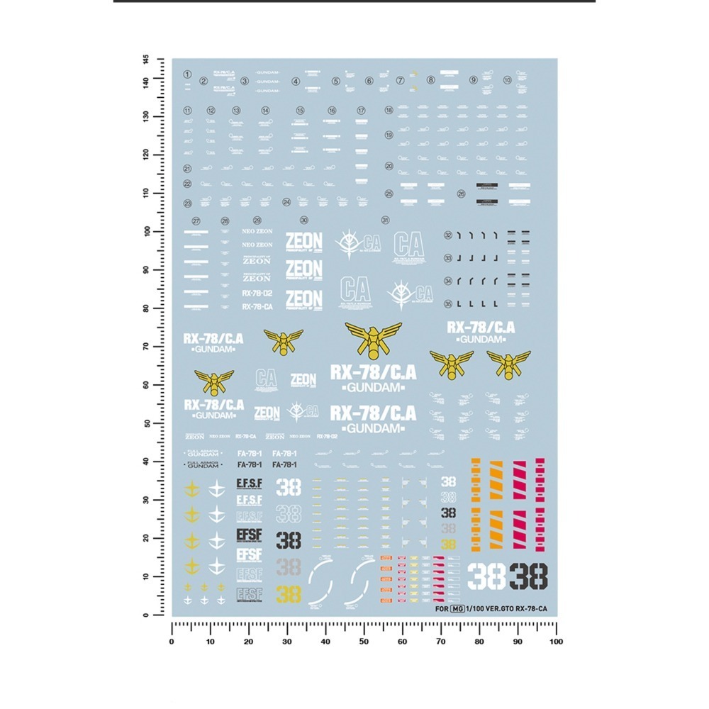 【Max模型小站】匠心社 MG 鋼彈RX78-2-CA 夏亞專用78 GTO HGgto 水貼 [MG188-B]-細節圖2