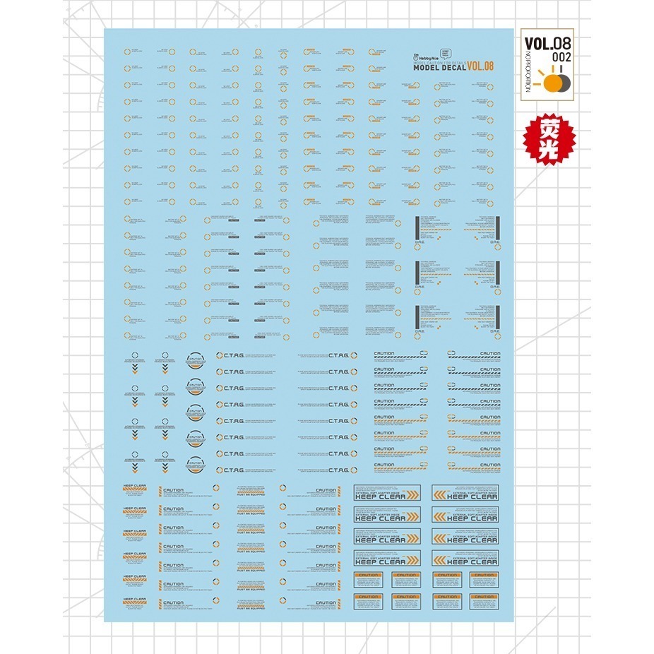 【Max模型小站】喵匠 高精度水貼 VOL8 鋼彈用標示 螢光水貼-細節圖3