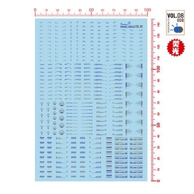 【Max模型小站】喵匠 高精度水貼 VOL8 鋼彈用標示 螢光水貼-規格圖9