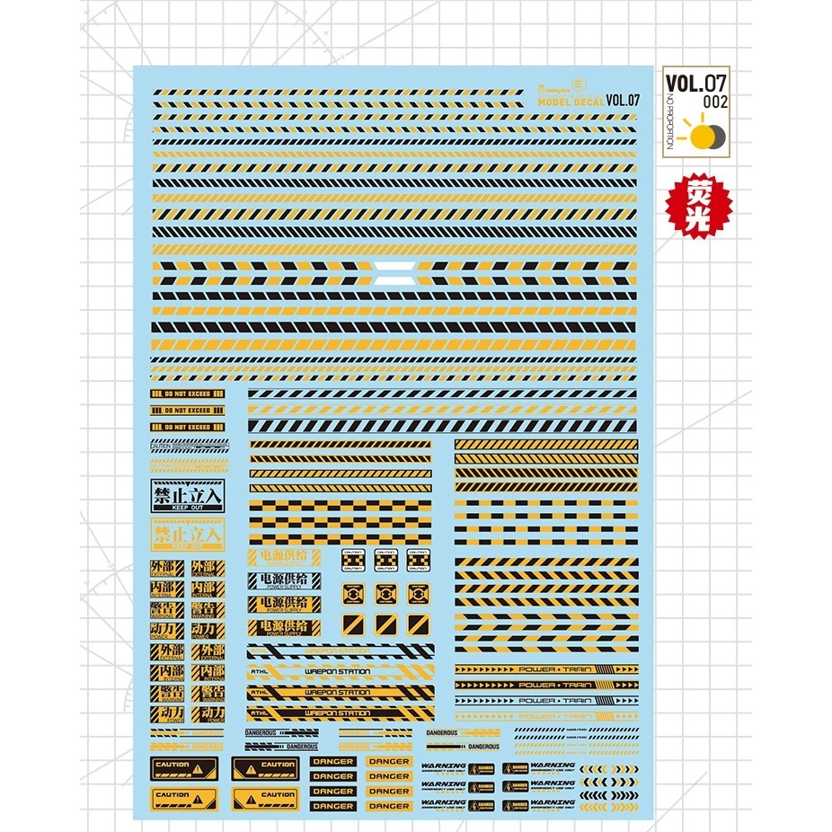 【Max模型小站】喵匠 高精度水貼 VOL7 安全警示條水貼 螢光色-規格圖6