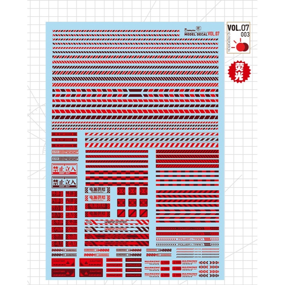 【Max模型小站】喵匠 高精度水貼 VOL7 安全警示條水貼 螢光色-規格圖6