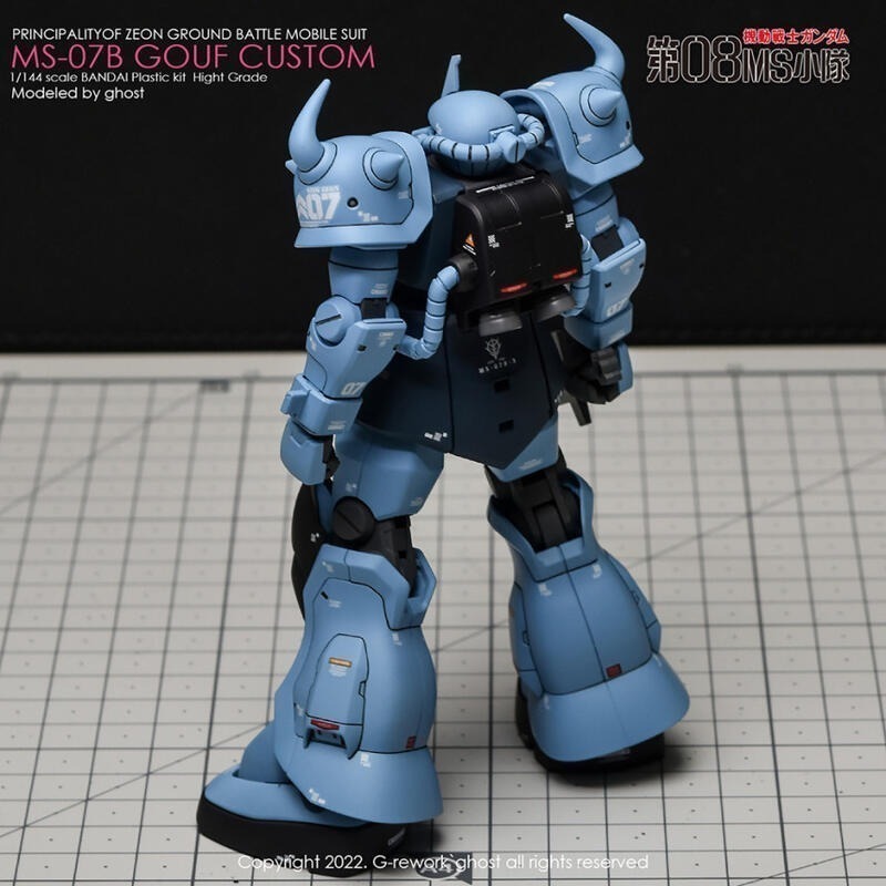 【Max模型小站】炎水貼 GHOST版 HG(23) B3古夫 改 重炮古夫 特裝型 螢光 水貼-細節圖4