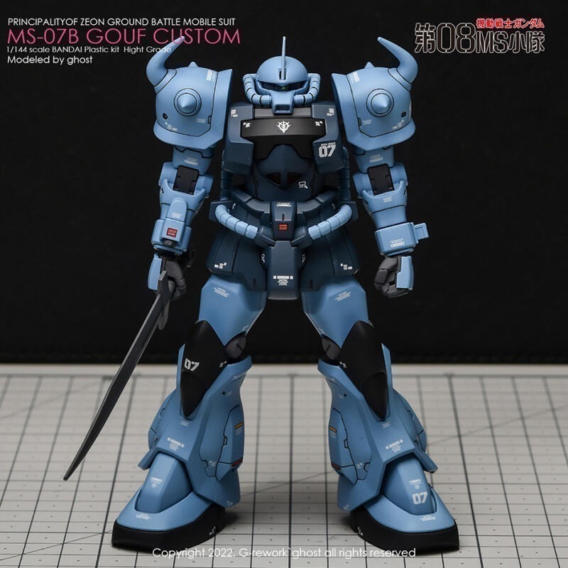【Max模型小站】炎水貼 GHOST版 HG(23) B3古夫 改 重炮古夫 特裝型 螢光 水貼-細節圖2