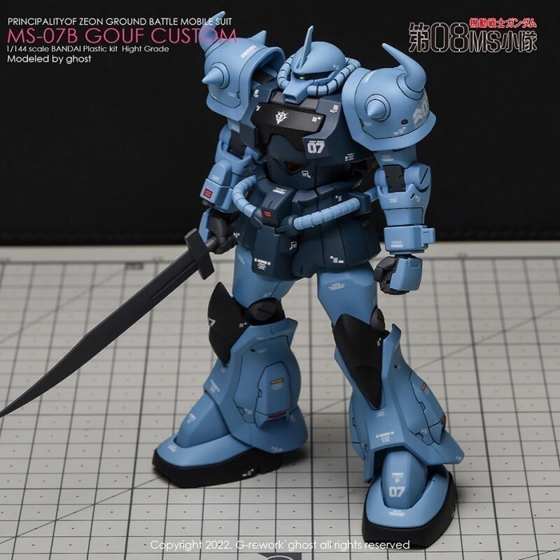 【Max模型小站】炎水貼 GHOST版 HG(23) B3古夫 改 重炮古夫 特裝型 螢光 水貼-細節圖3