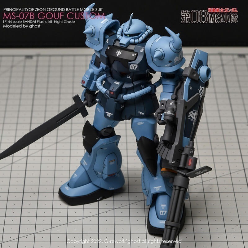 【Max模型小站】炎水貼 GHOST版 HG(23) B3古夫 改 重炮古夫 特裝型 螢光 水貼-細節圖5