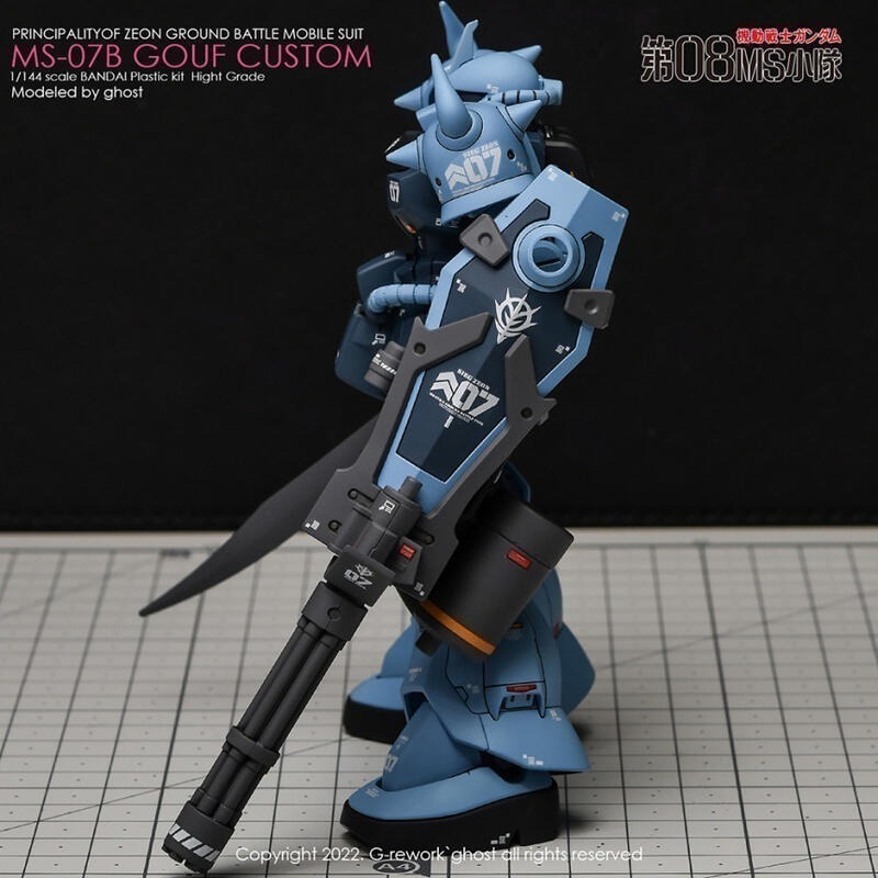 【Max模型小站】炎水貼 GHOST版 HG(23) B3古夫 改 重炮古夫 特裝型 螢光 水貼-細節圖6
