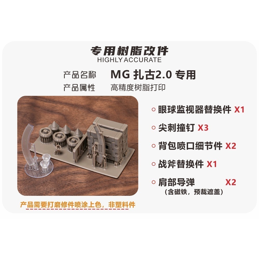 【Max模型小站】TAS沉迷者 MG薩克Ver2.0 高精度3D打印模型改件 鋼彈細節補品-細節圖2