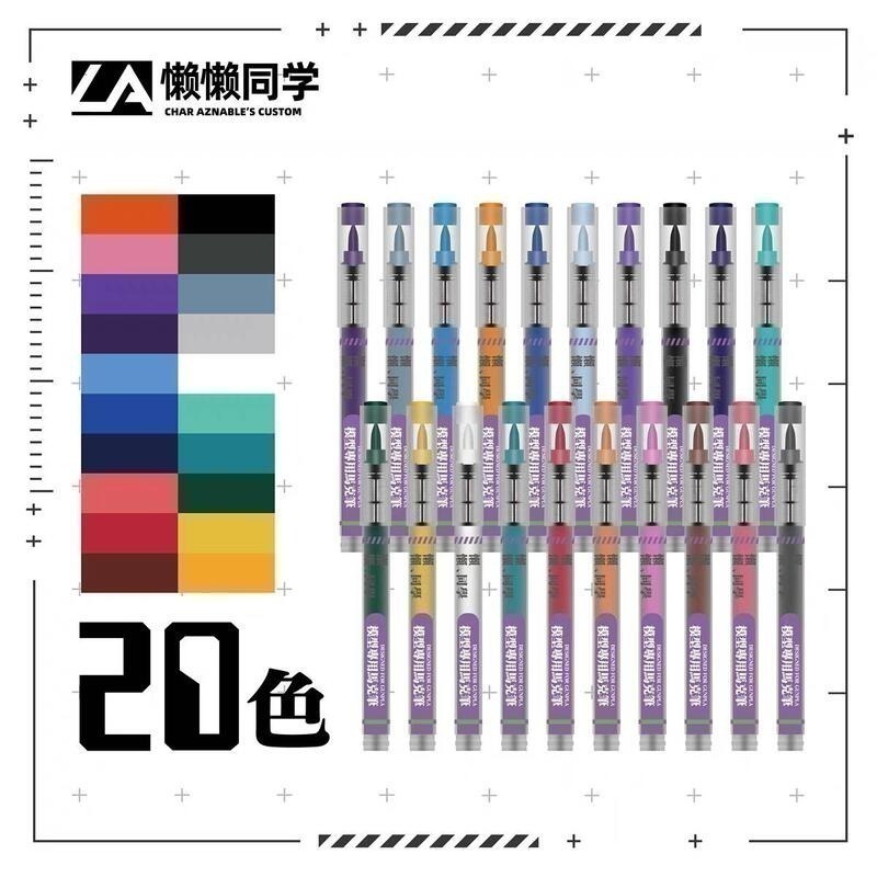 【Max模型小站】懶懶同學 水性軟頭馬克筆 丙烯模型手辦塗裝上色工具(20色)-細節圖3