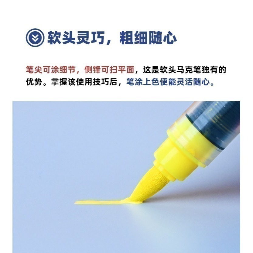 【Max模型小站】懶懶同學 水性軟頭馬克筆 丙烯模型手辦塗裝上色工具(20色)-細節圖6