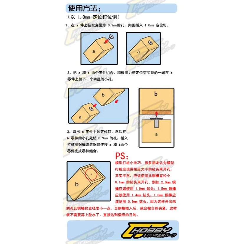 【Max模型小站】CJ 金屬補品 鋼彈改件GK模型【打樁定位釘 一包5入】-細節圖2